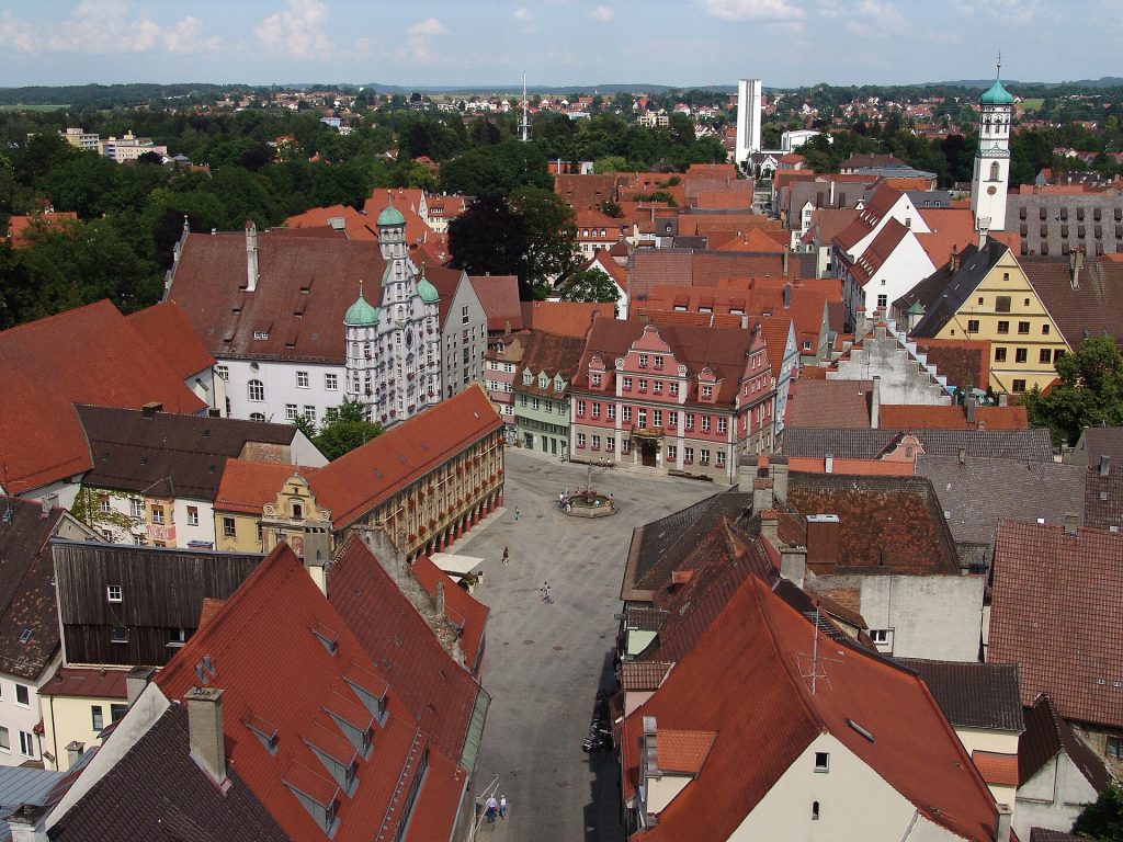Blick über den Marktplatz von Memmingen