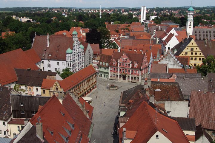 Blick über den Marktplatz von Memmingen